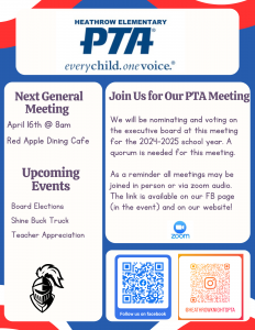 April PTA Meeting